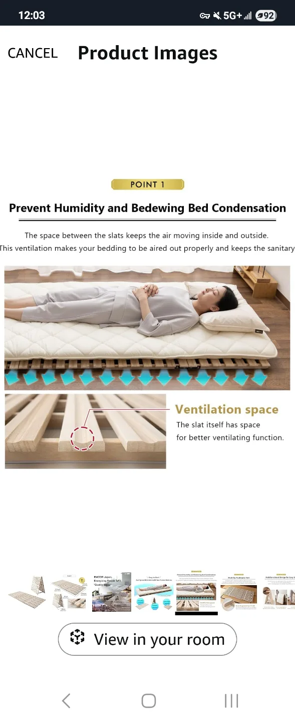 Foldable Futon Bed Frame - Full Size thumbnail