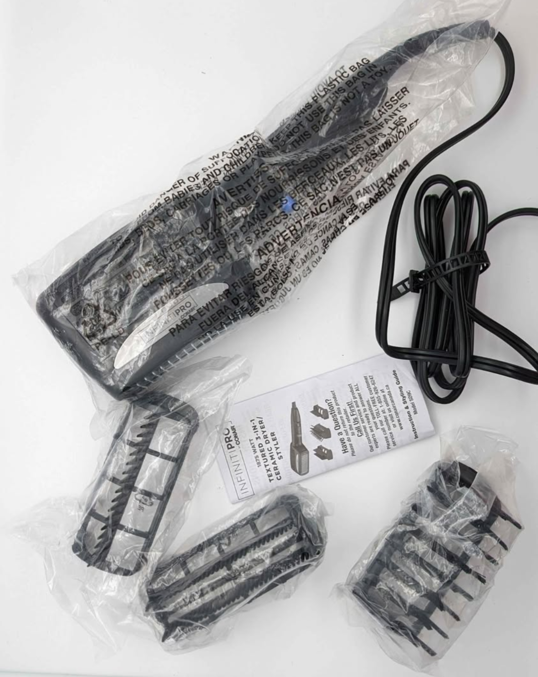 Conair Infinitipro 1875 Watt 3-in-1 Ceramic Dryer and Styler - photo 3