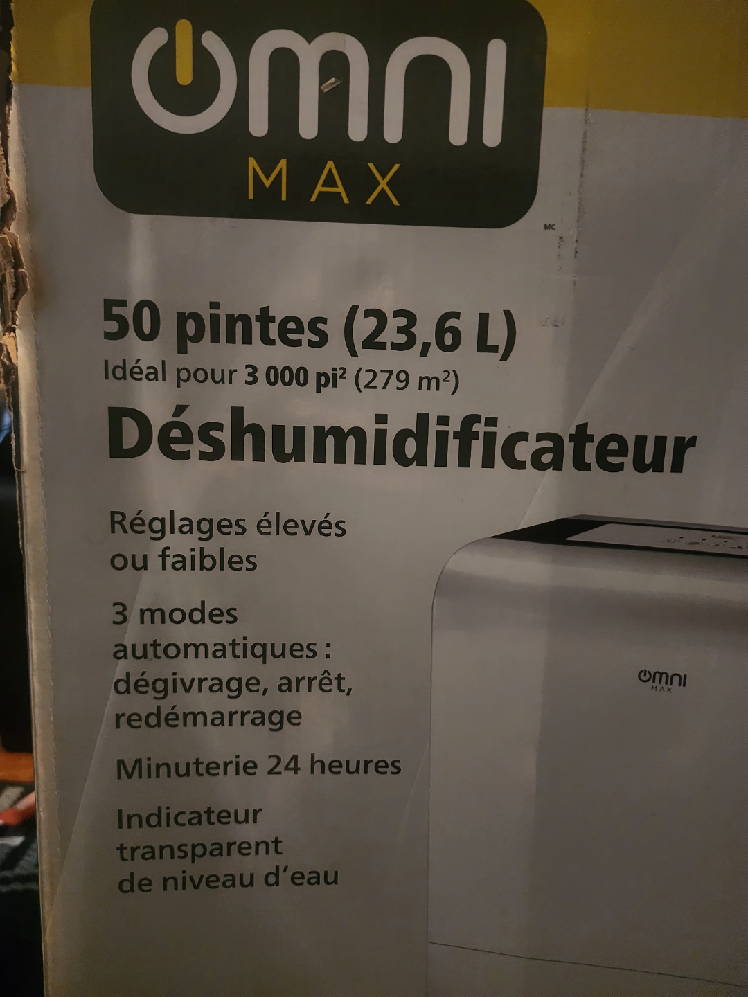 Omni Max 50-Pint Dehumidifier - New in Box - photo 2