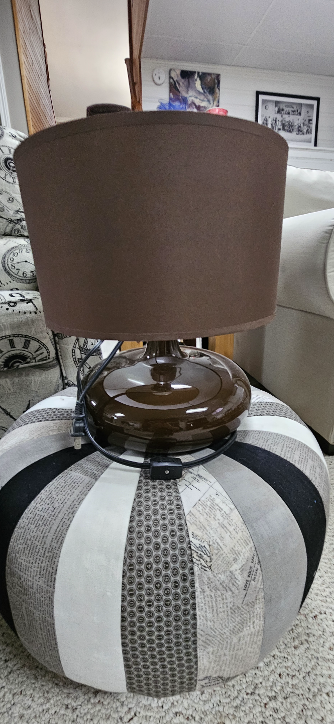 Pair of Table Lamps with Brown Shades - photo 2