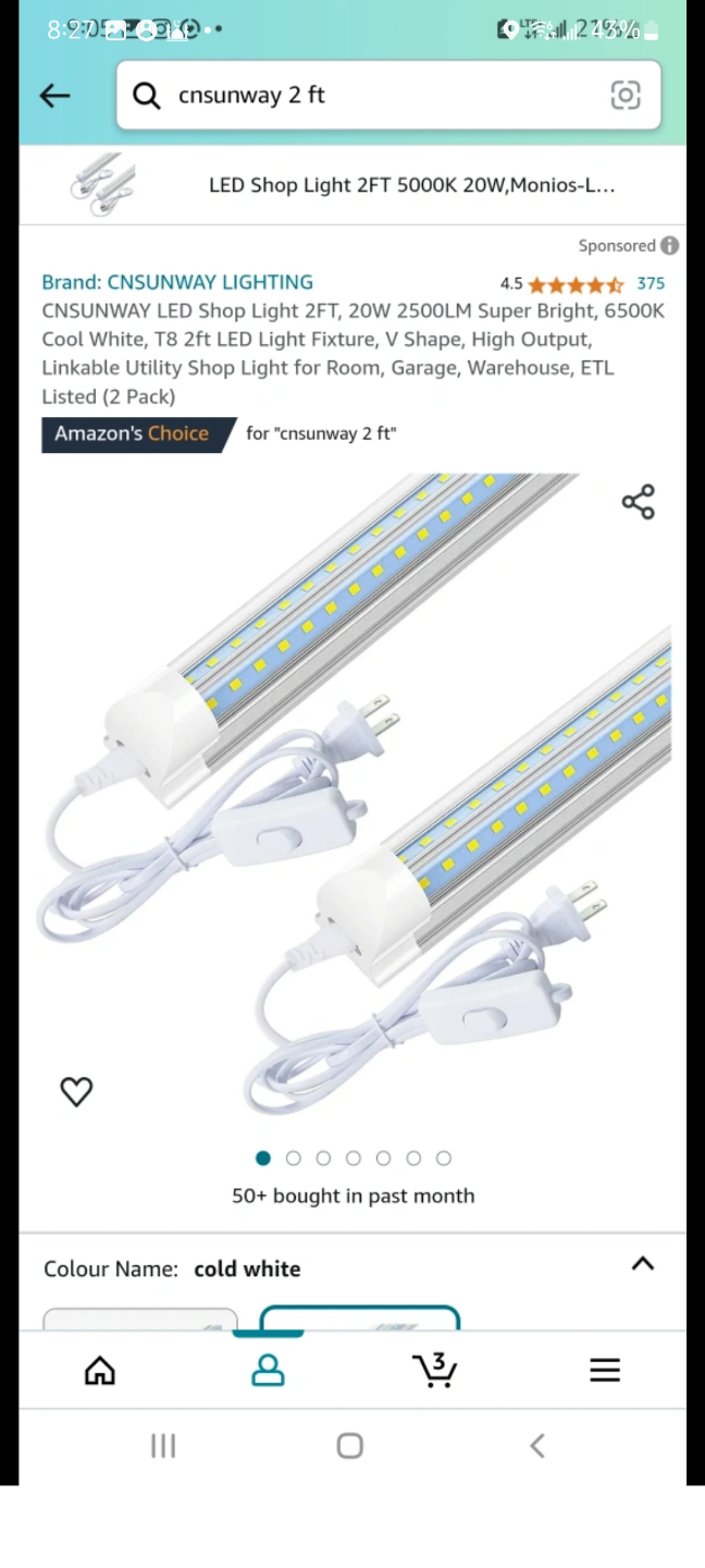 CNSUNWAY LED Shop Light 2FT (2 Pack)