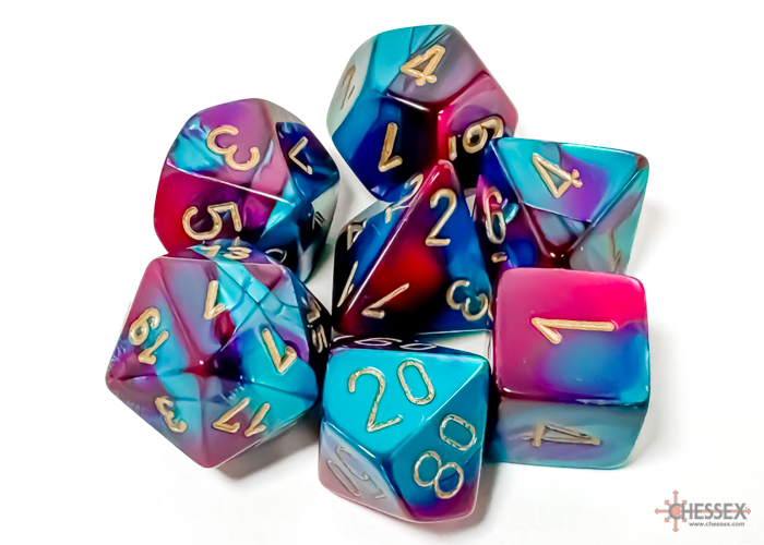Chessex Gemini Purple Teal Gold Polyhedral 7-Die Set - photo 2