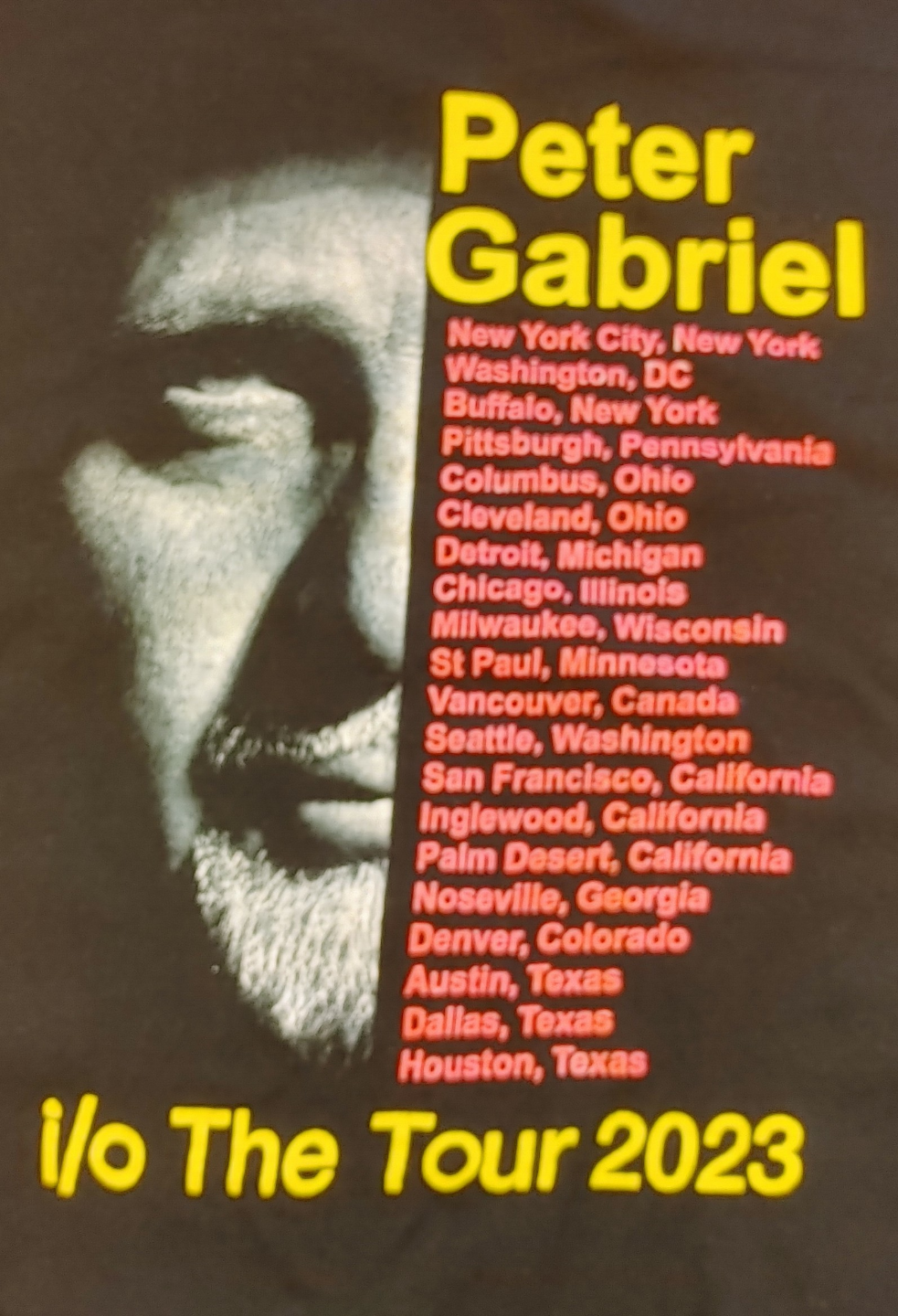 Peter Gabriel i/o The Tour 2023 T-shirt - photo 4