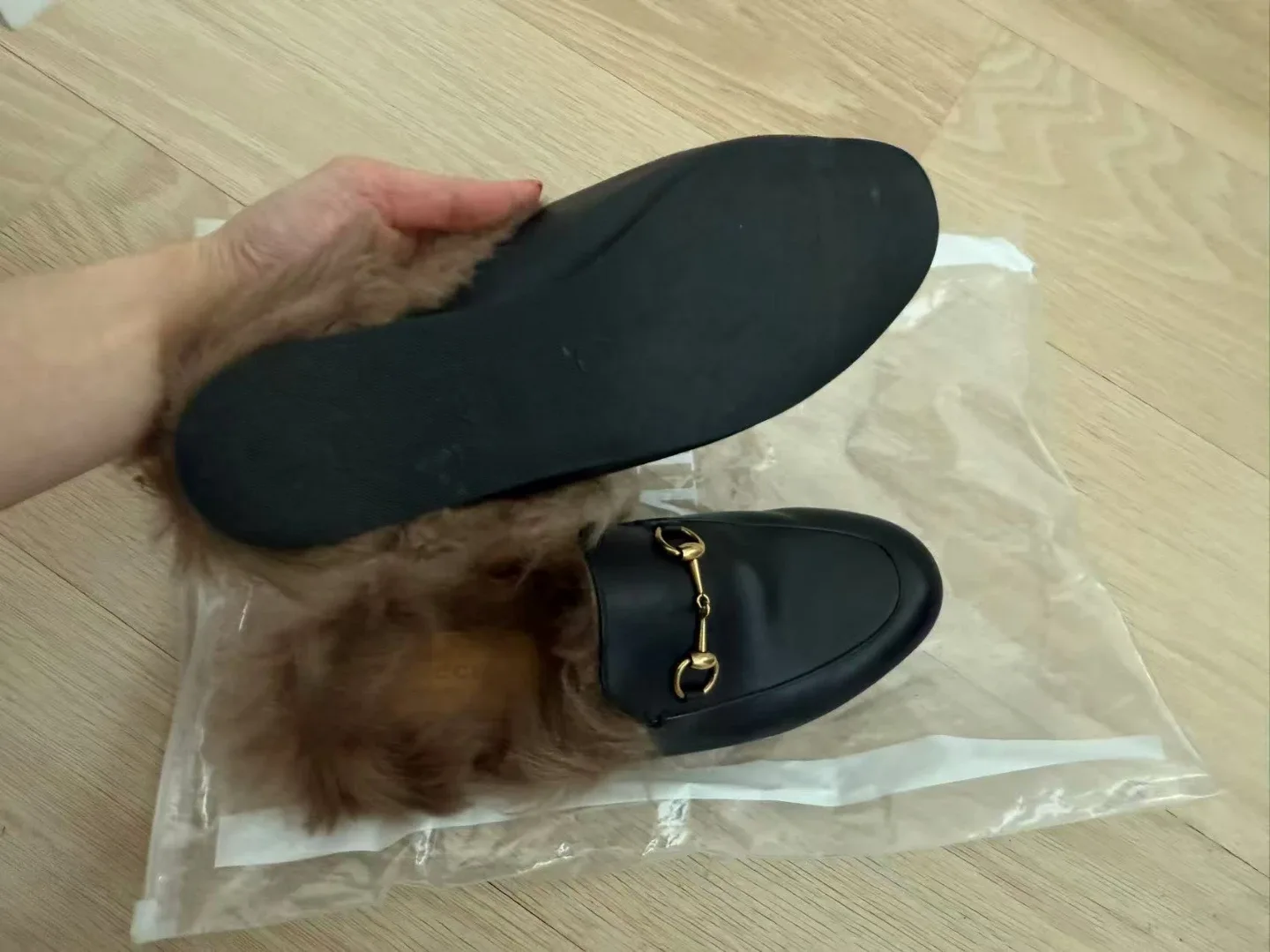 Gucci Fur-Lined Leather Mules image indicator(2)