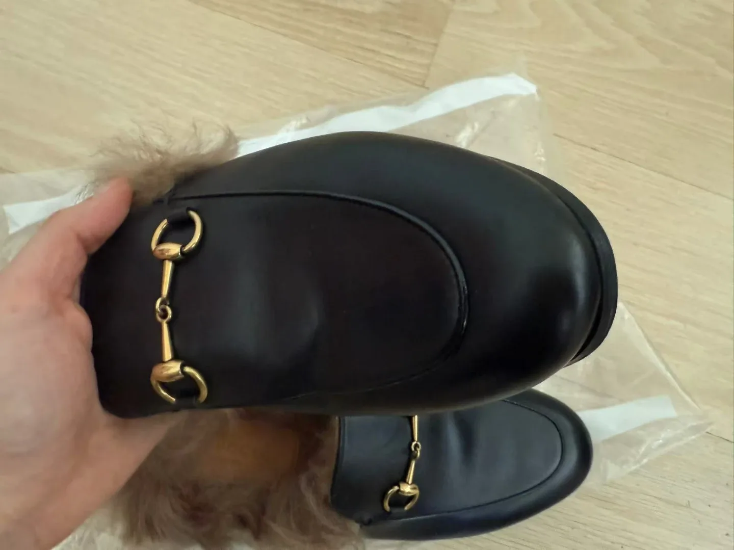 Gucci Fur-Lined Leather Mules image indicator(3)