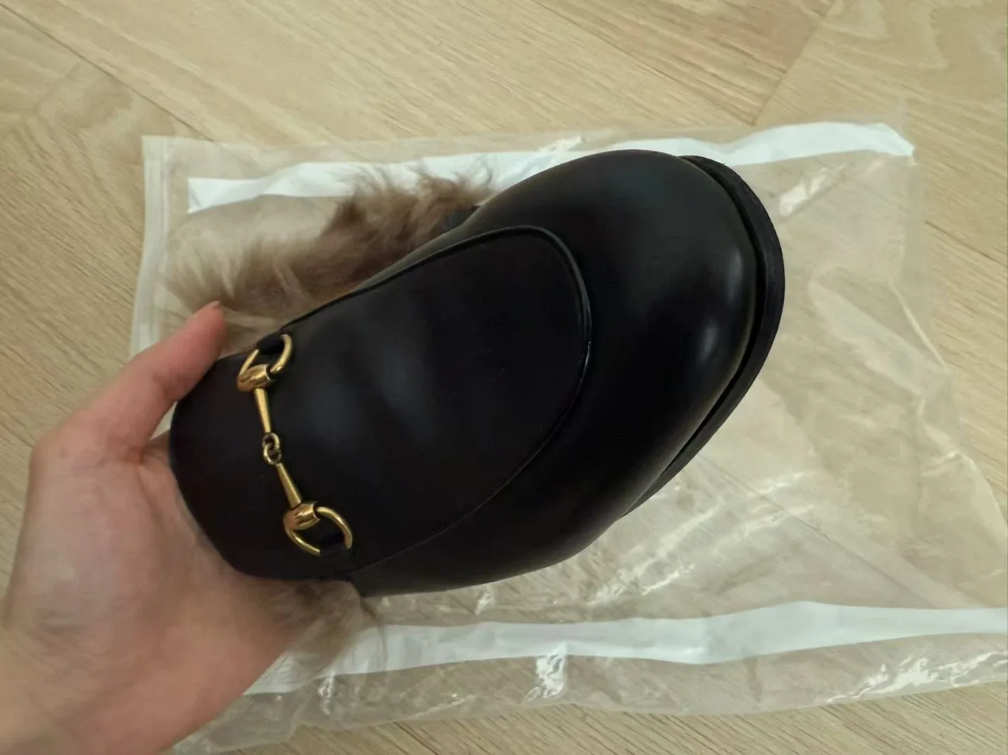 Gucci Fur-Lined Leather Mules image indicator(4)