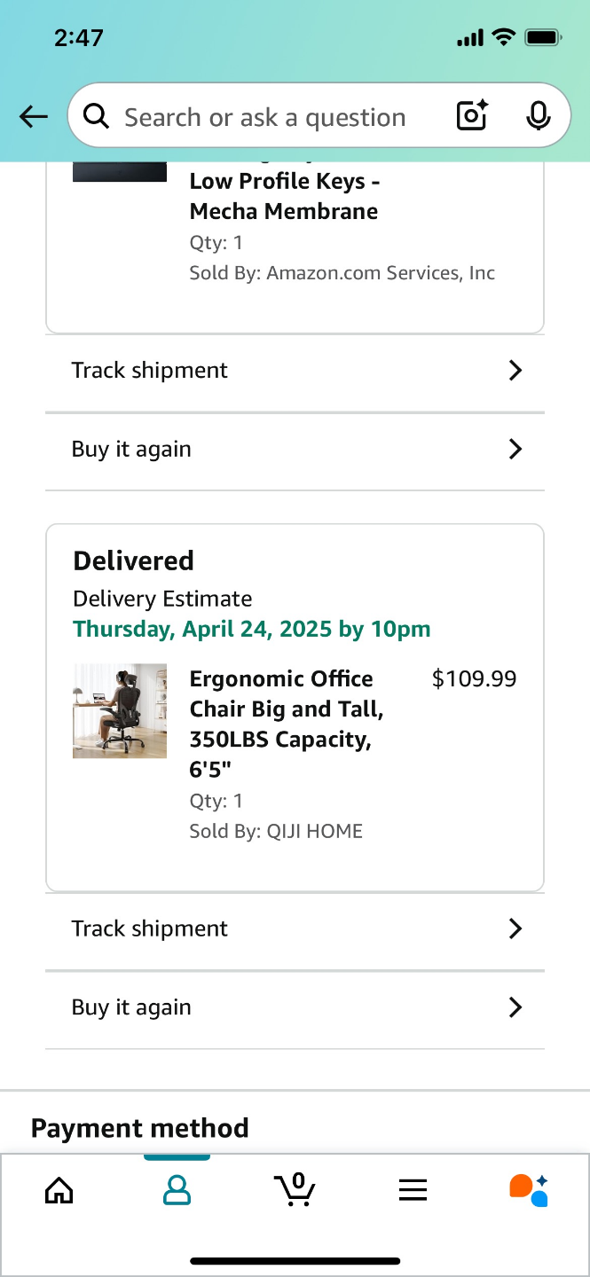 [Bought Apr24 2025] Ergonomic Office Chair Black Mesh Adjustable - photo 3