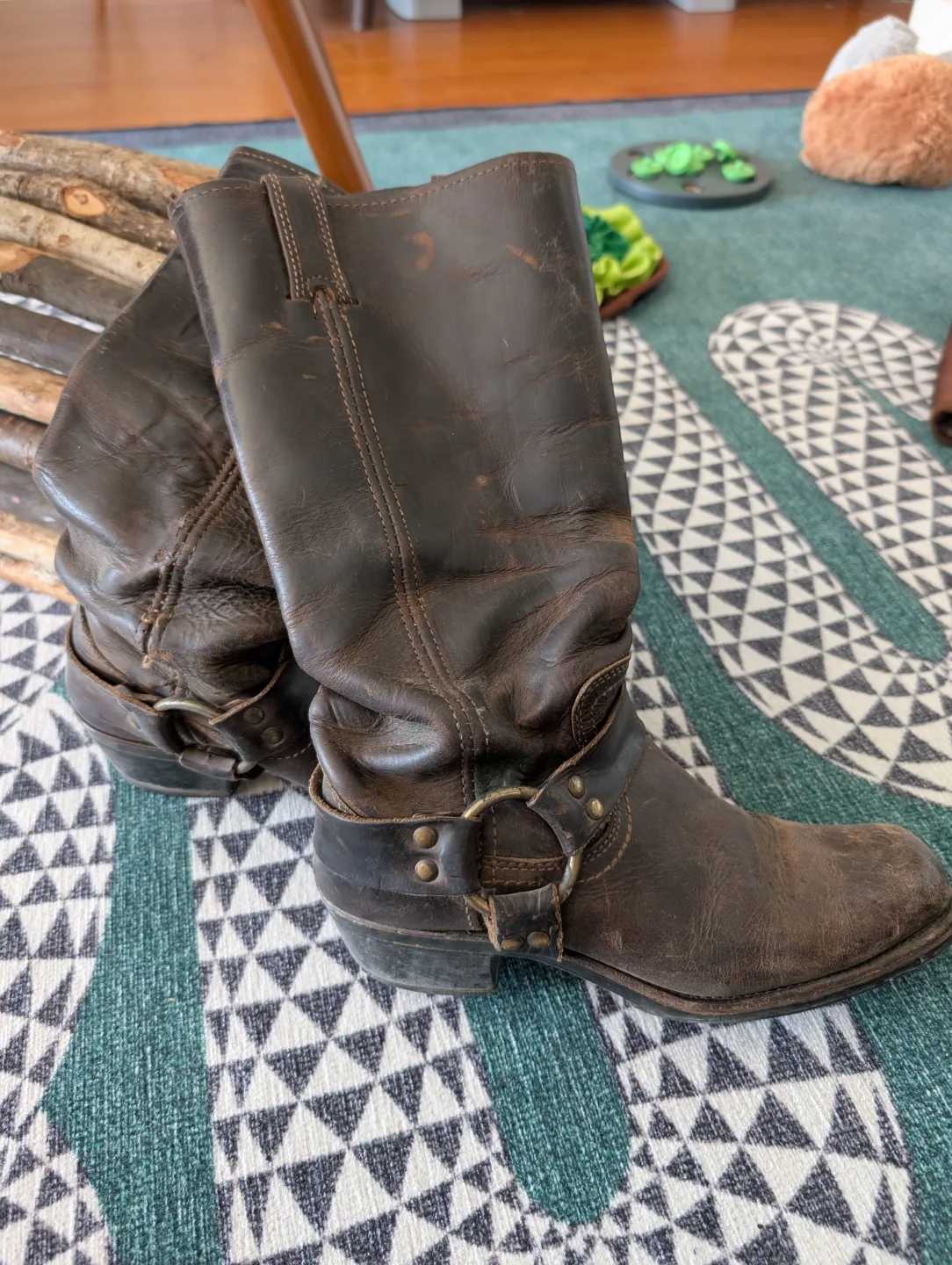 Frye Women's Brown Leather Harness Boots image indicator(2)