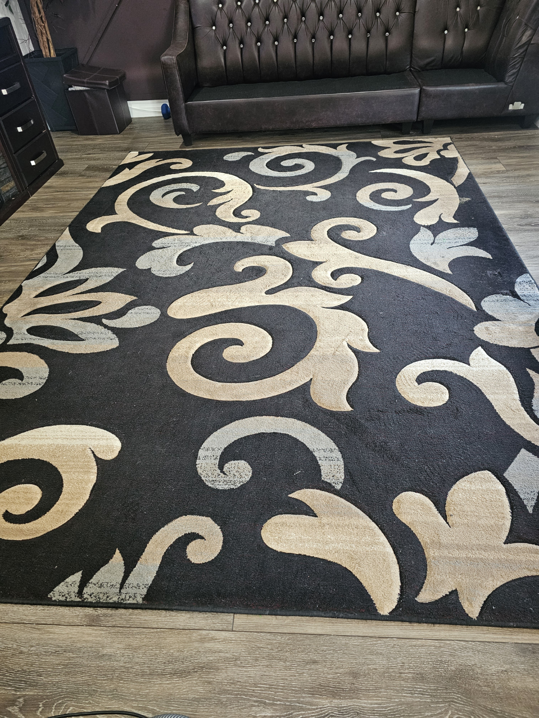 Large Brown and Beige Area Rug