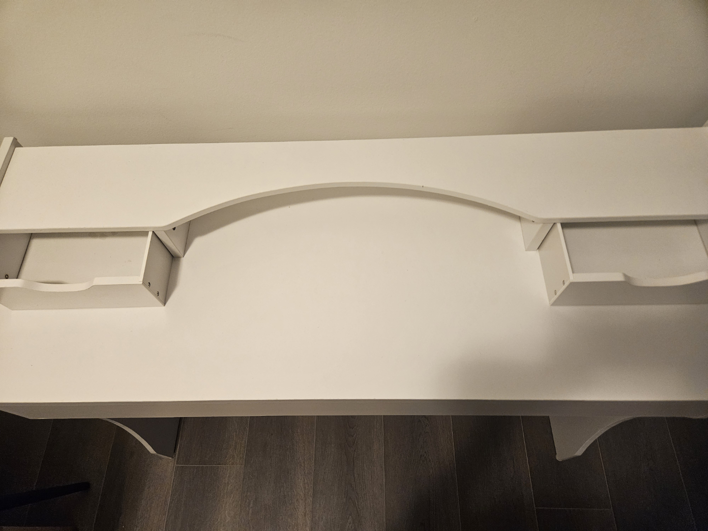 White Makeup Vanity with Drawers - photo 3