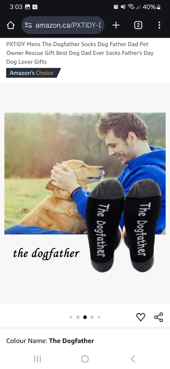 🆕️The Dogfather socks for men, size 4-15 thumbnail