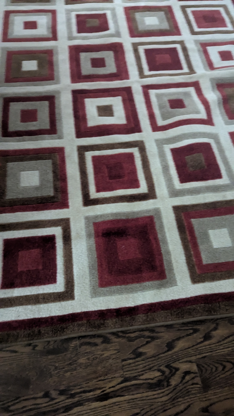 Area Rug Geometric Design Red Brown Beige