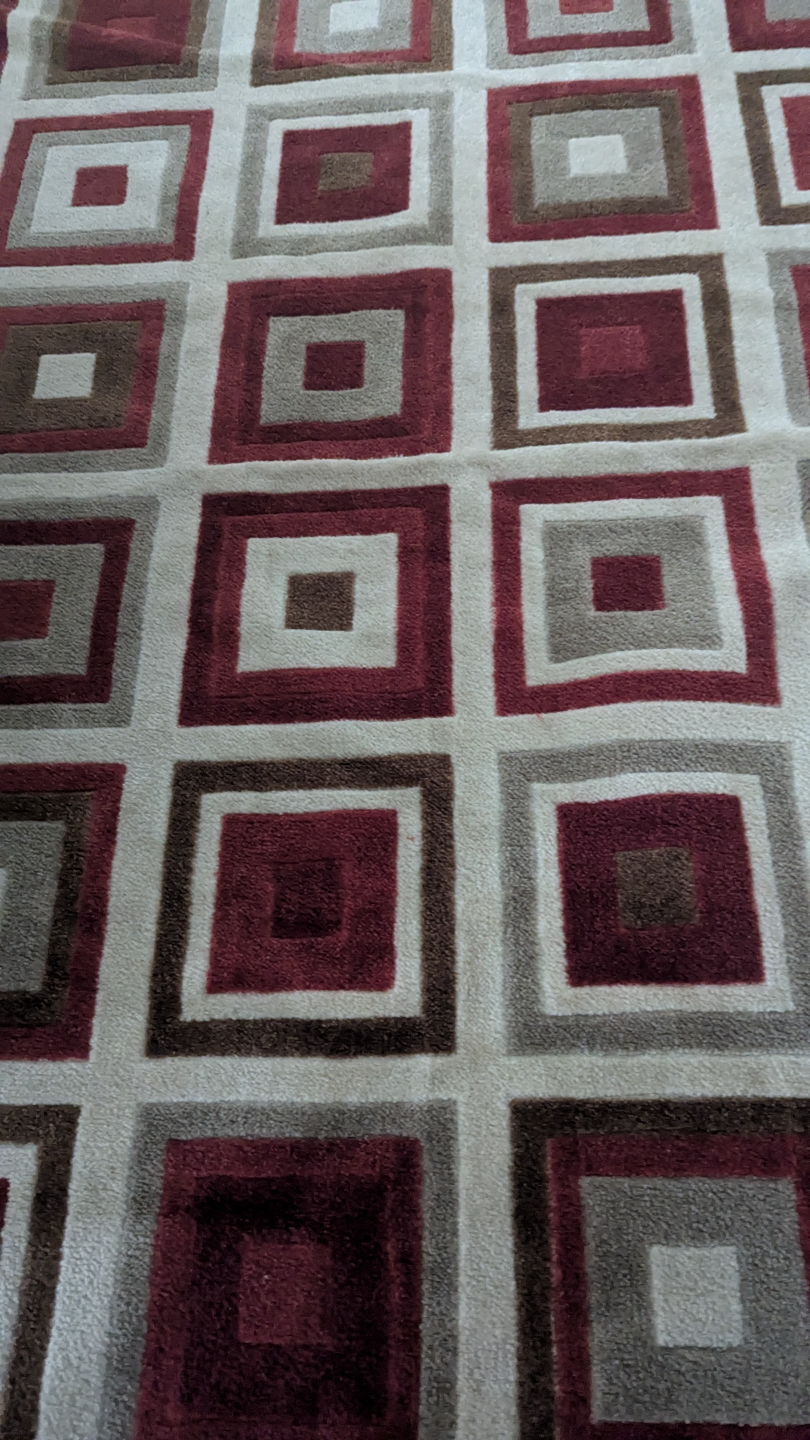 Area Rug Geometric Design Red Brown Beige - photo 2