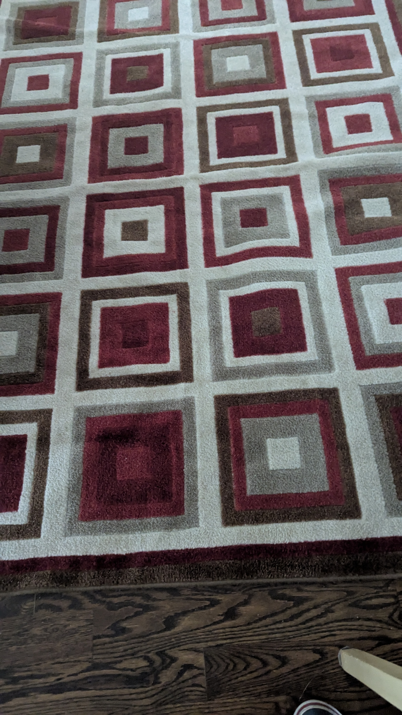 Area Rug Geometric Design Red Brown Beige - photo 3