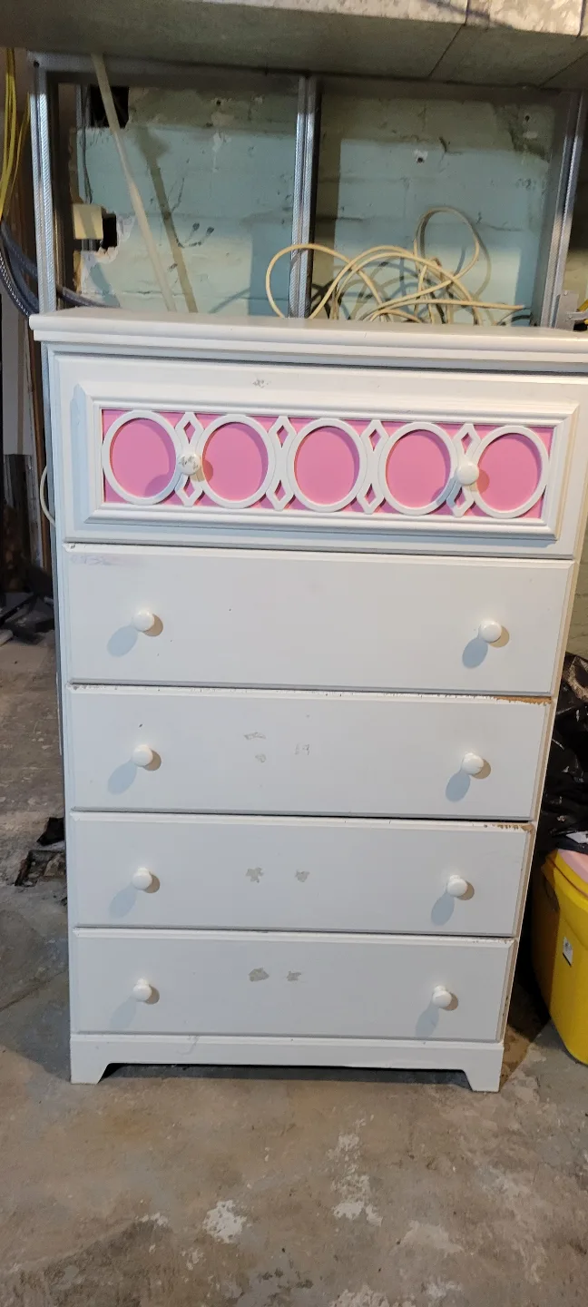 White  Five-Drawer Chest thumbnail