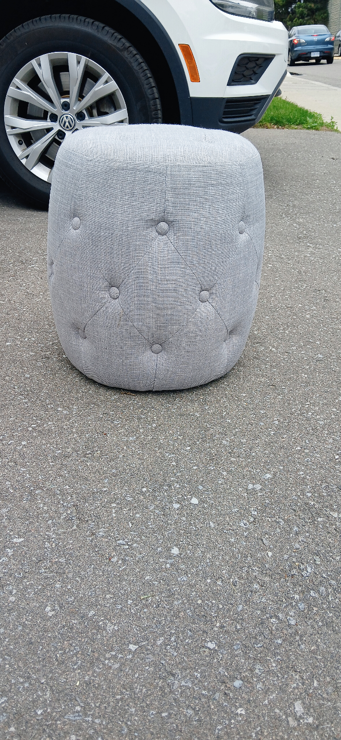Grey Ottoman with Button Details