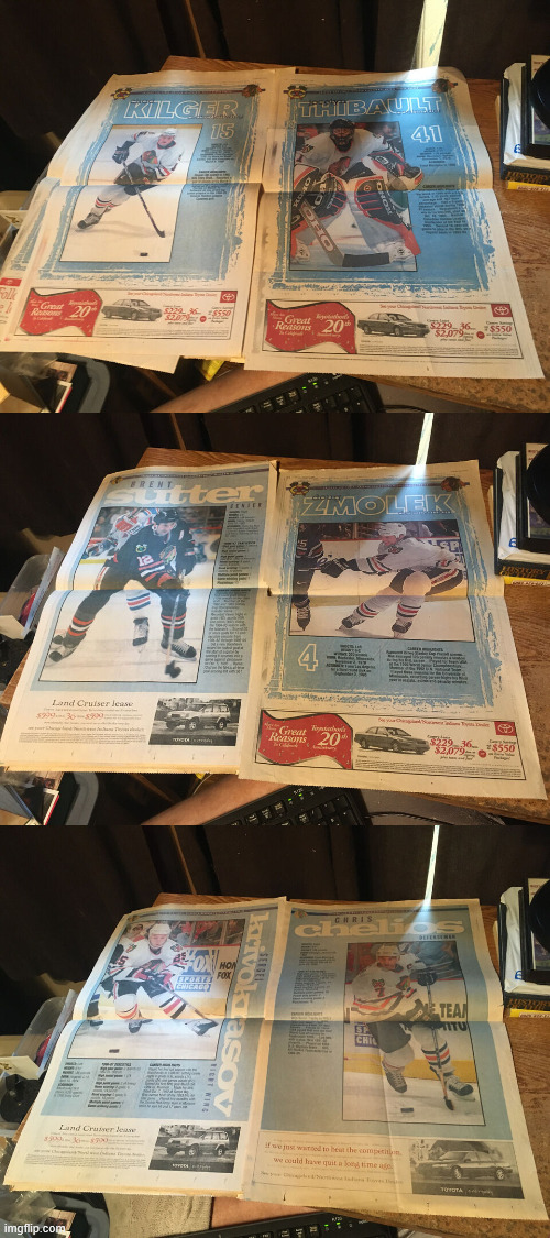 lot of 49 Chicago Sun times Chicago Blackhawks posters 98-00 - photo 4