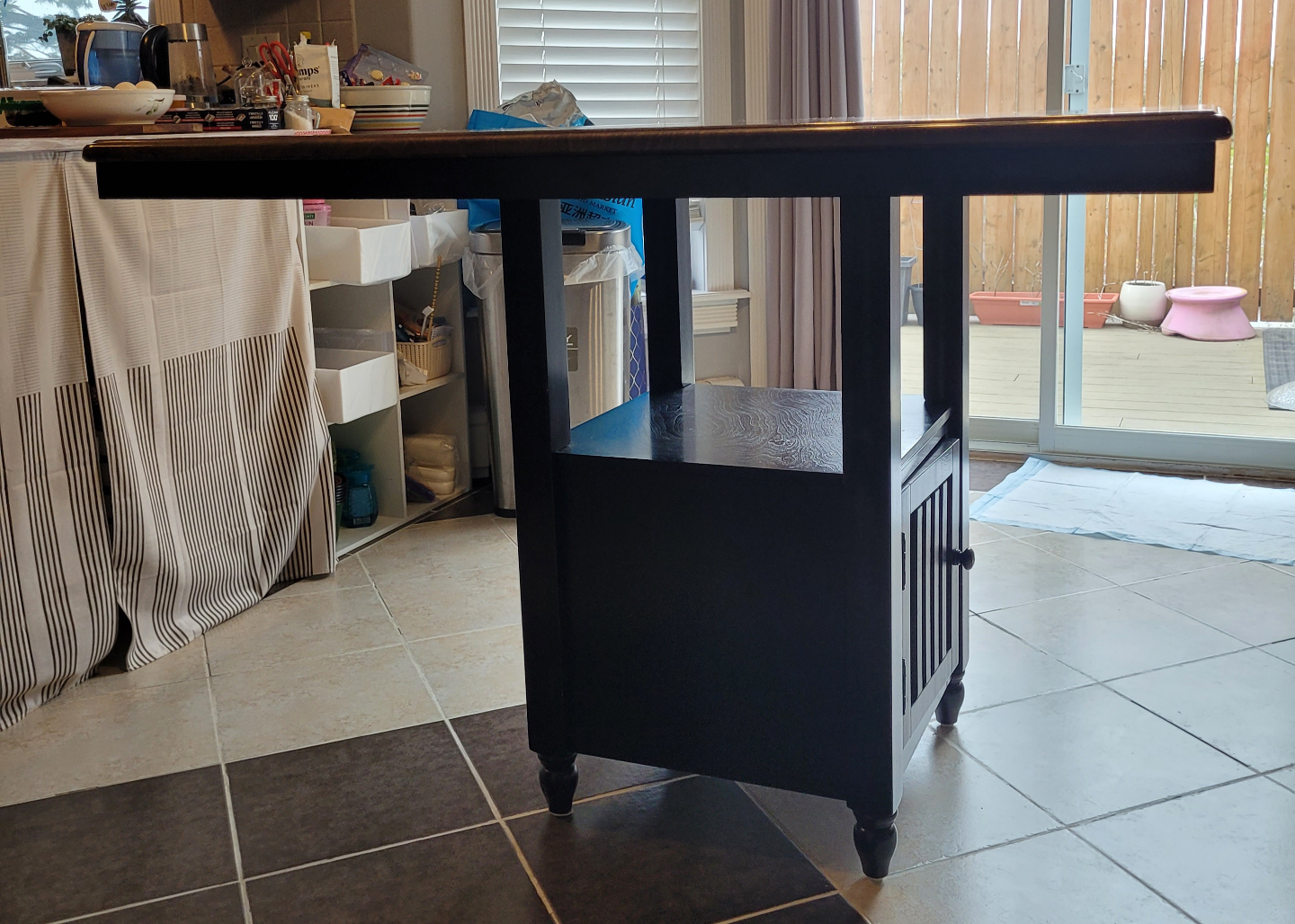 Square Kitchen Island Table with Storage - photo 3
