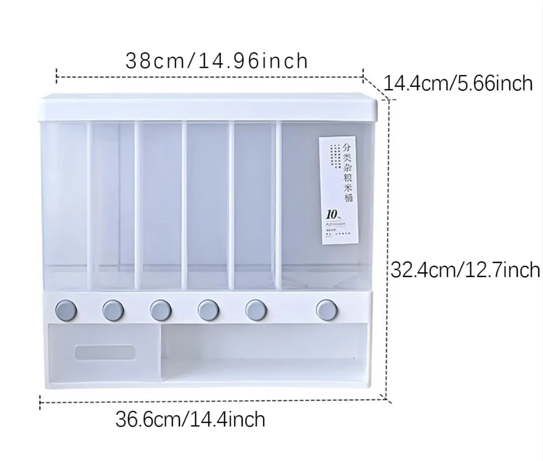 White Dry Food Dispenser with 6 Compartments image indicator(6)
