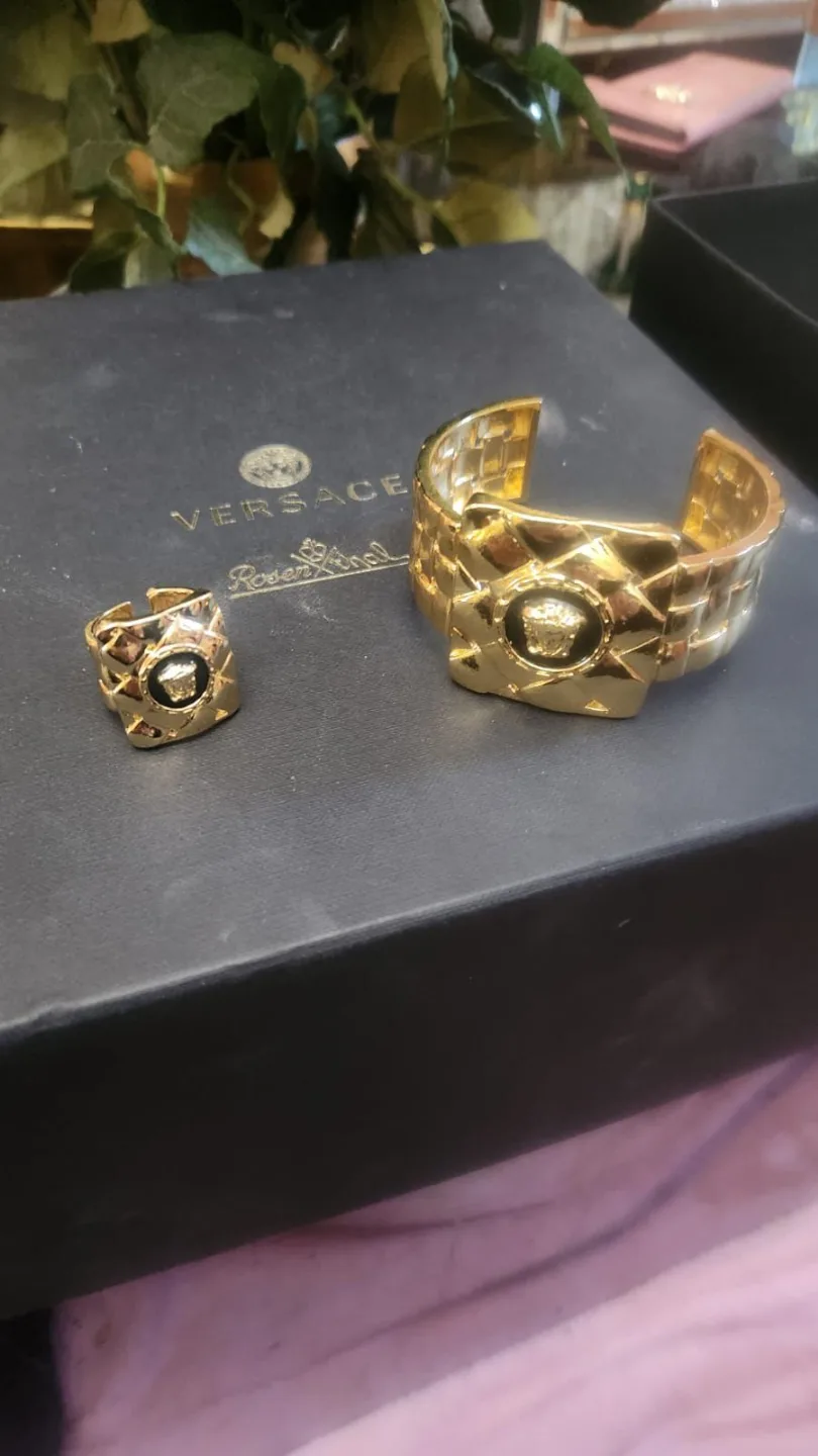 Versace Medusa Gold plated Bracelet and Ring Set thumbnail