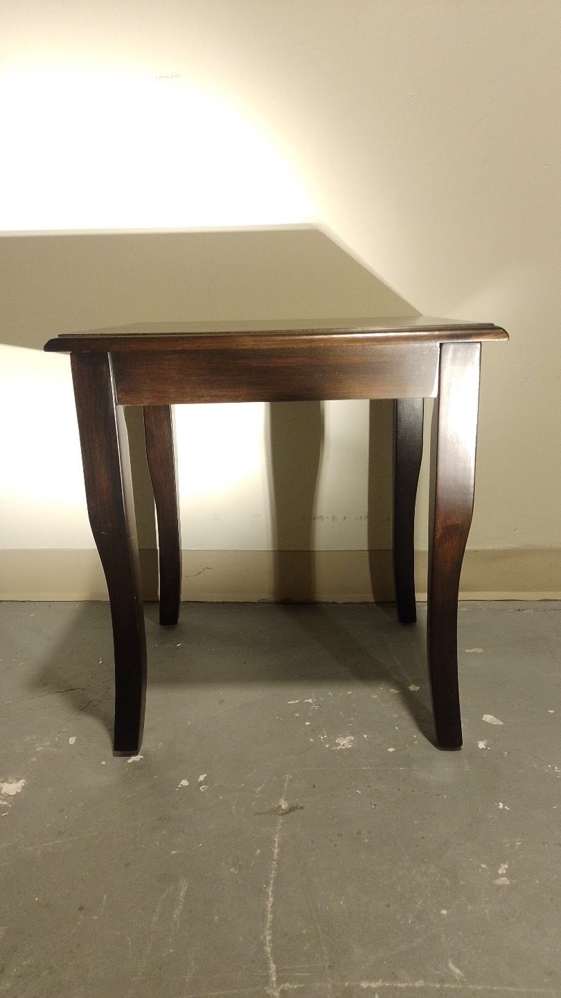 Vintage Solid Wood Rectangular Side Table – Polished Finish - photo 2