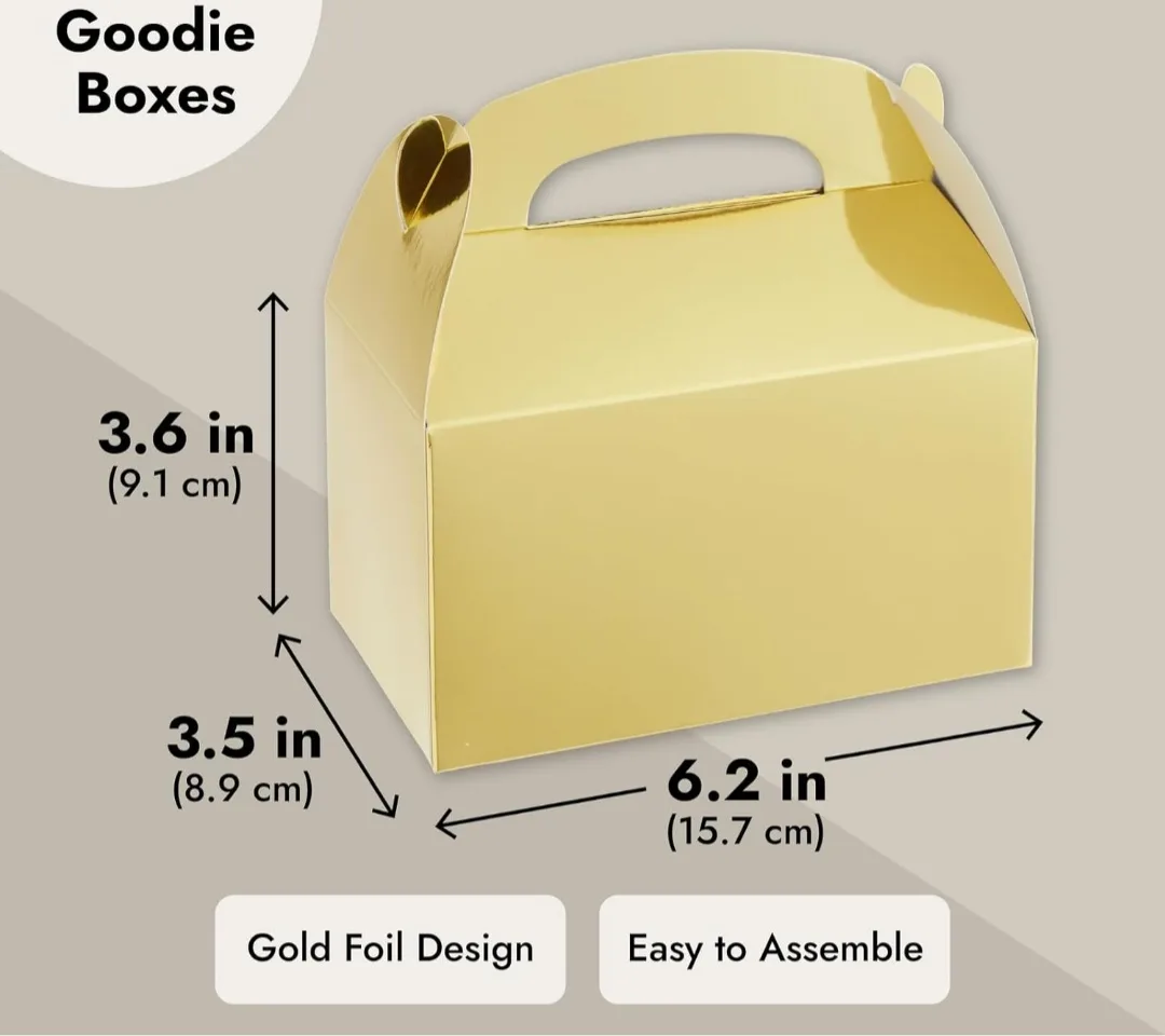 Gold Foil Goodie Boxes - Bulk Party Favor Boxes image indicator(4)
