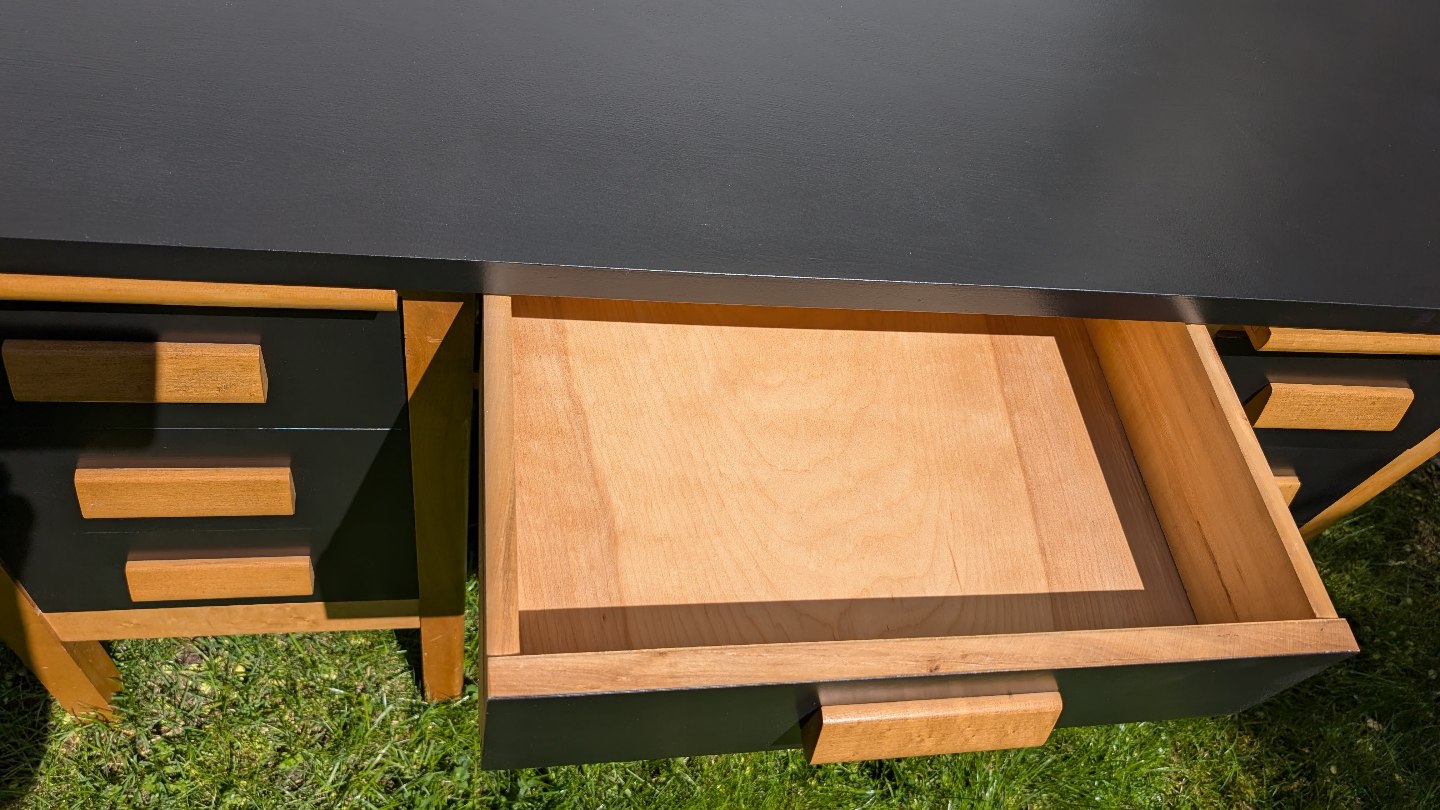Vintage Teacher's Desk In Oak - photo 3