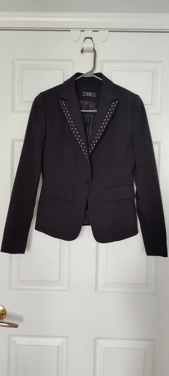 Suzy Women's Black Blazer with Silver Studs thumbnail