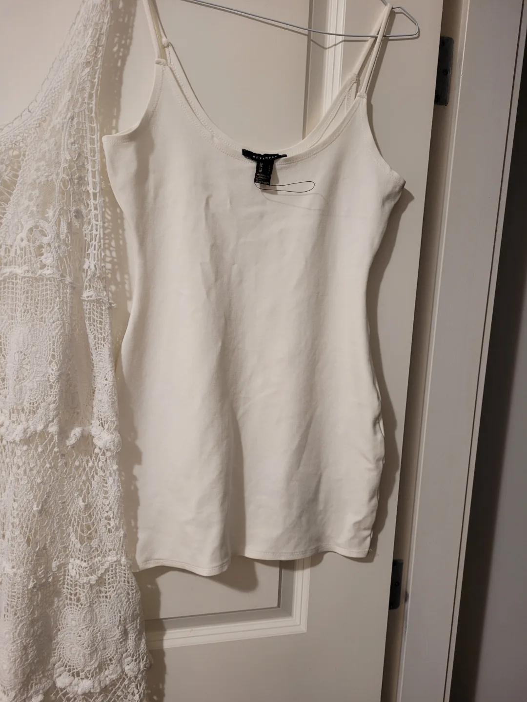 BRAND NEW White Crochet Lace Dress with Slip image indicator(6)