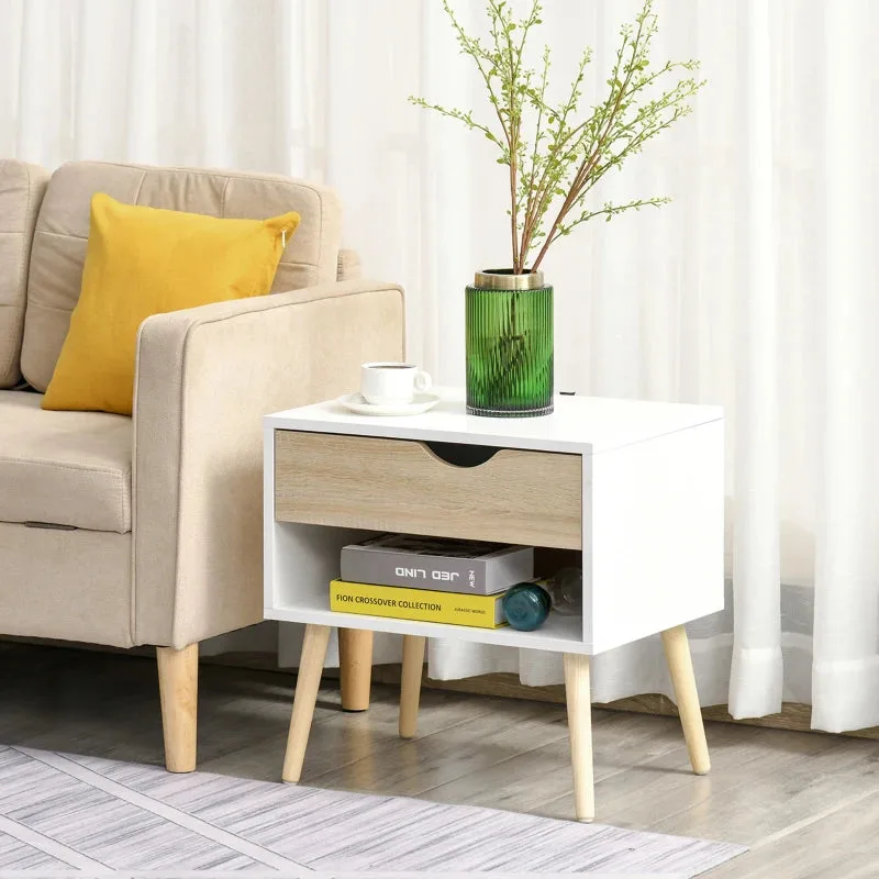 Modern Wooden Nightstand with Drawer thumbnail