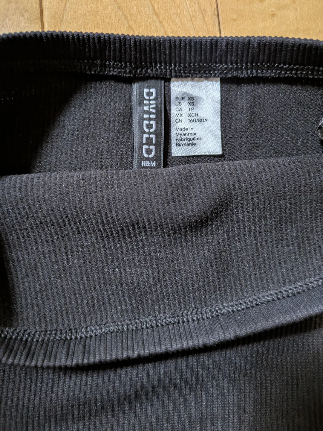 H&M Divided Black Ribbed Tube Top - Size XS image indicator(2)