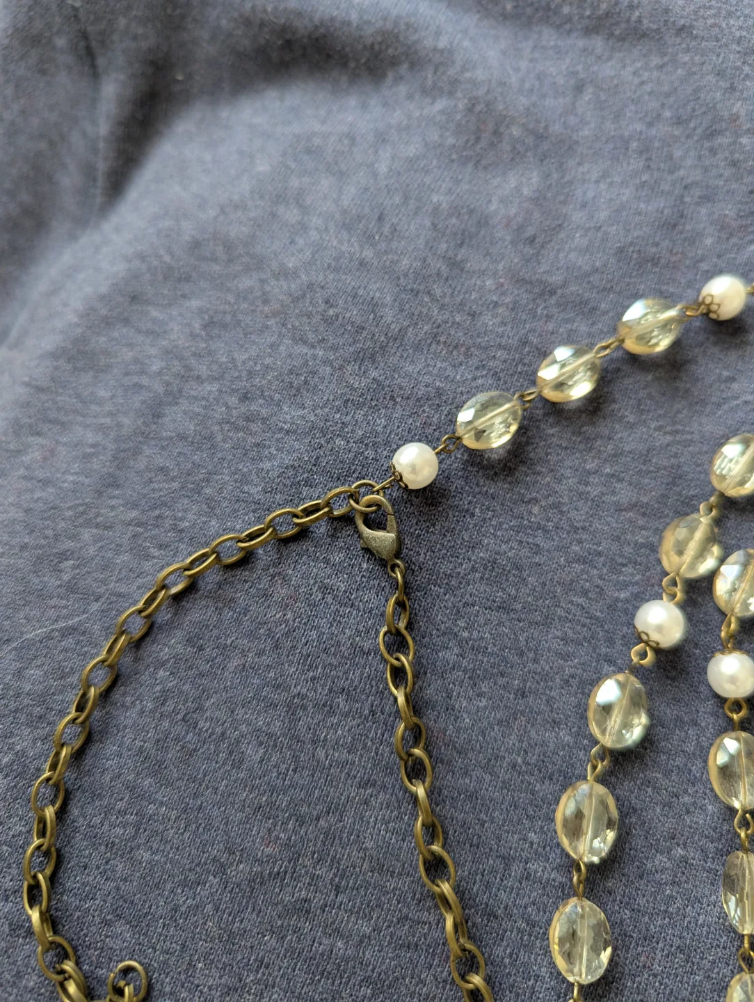 Elegant Beaded Statement Necklace with Crystal Pendant image indicator(3)