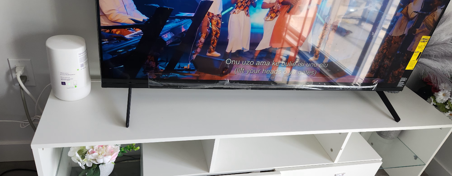 White TV Stand with Storage - photo 4