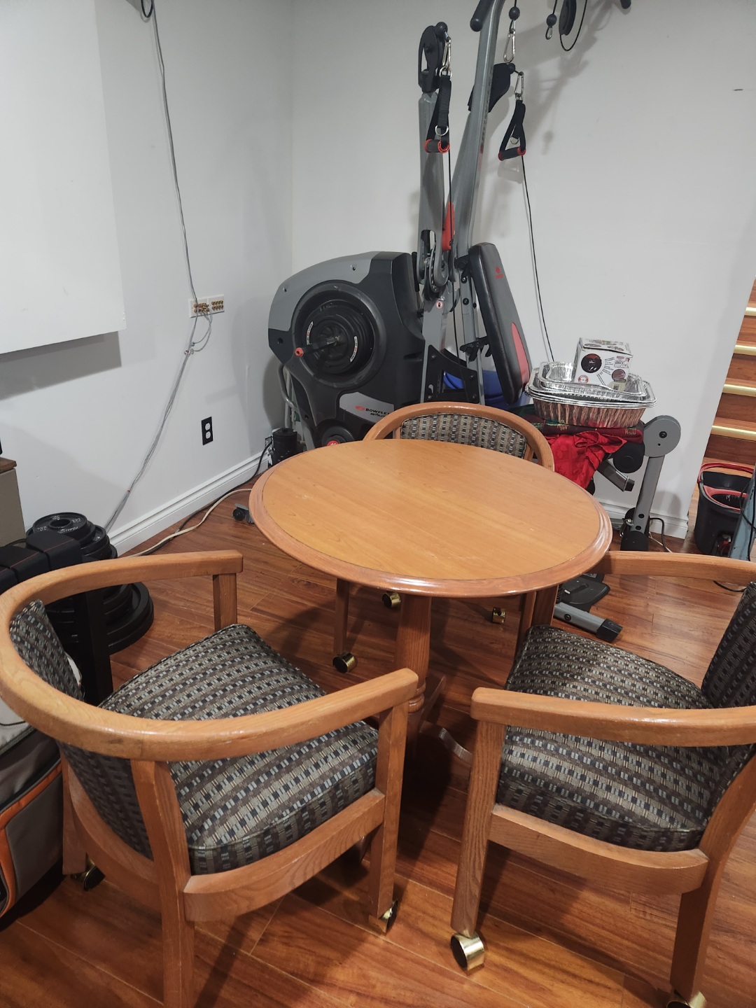 Round Wooden Table and Two Chairs Set - photo 5