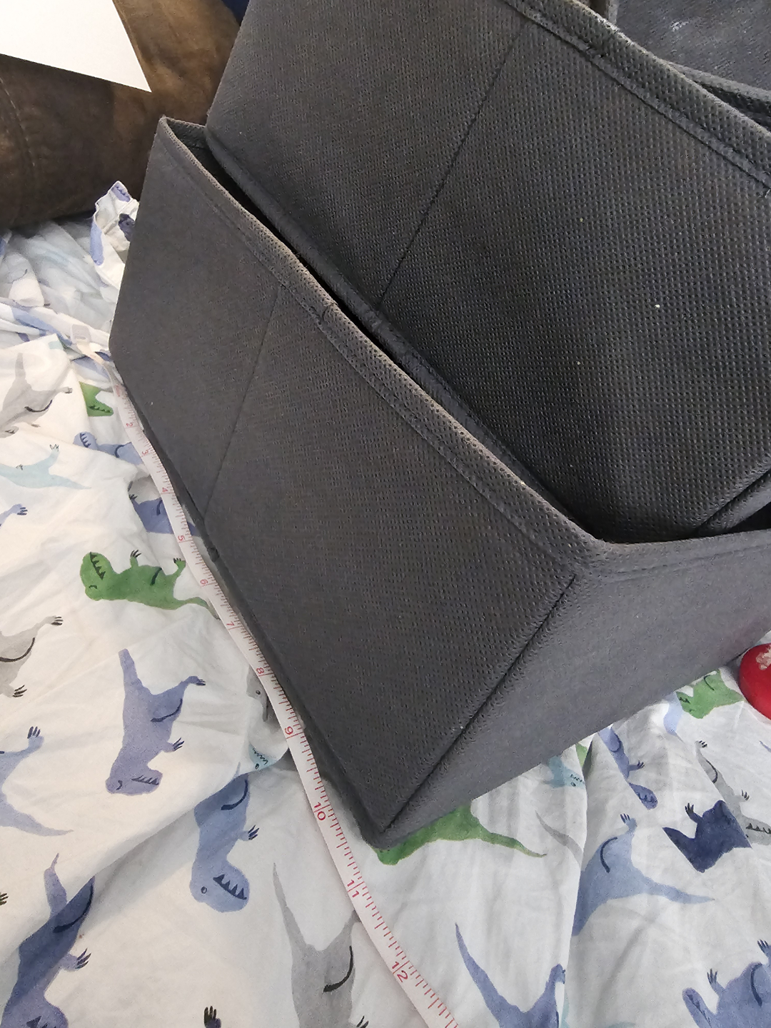 Set of Grey Fabric Storage Bins and Black Storage Container - photo 3