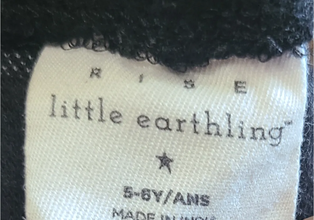 Little Earthling Girls Black Leggings Size 5-6y🧡 image indicator(3)