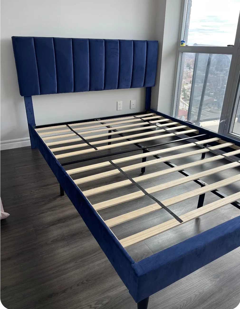 Queen Size Velvet Upholstered Bed Frame thumbnail