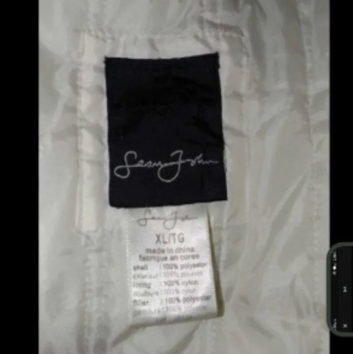 Vintage Sean John Men's White Fleece Zip-Up Jacket - XL image indicator(4)