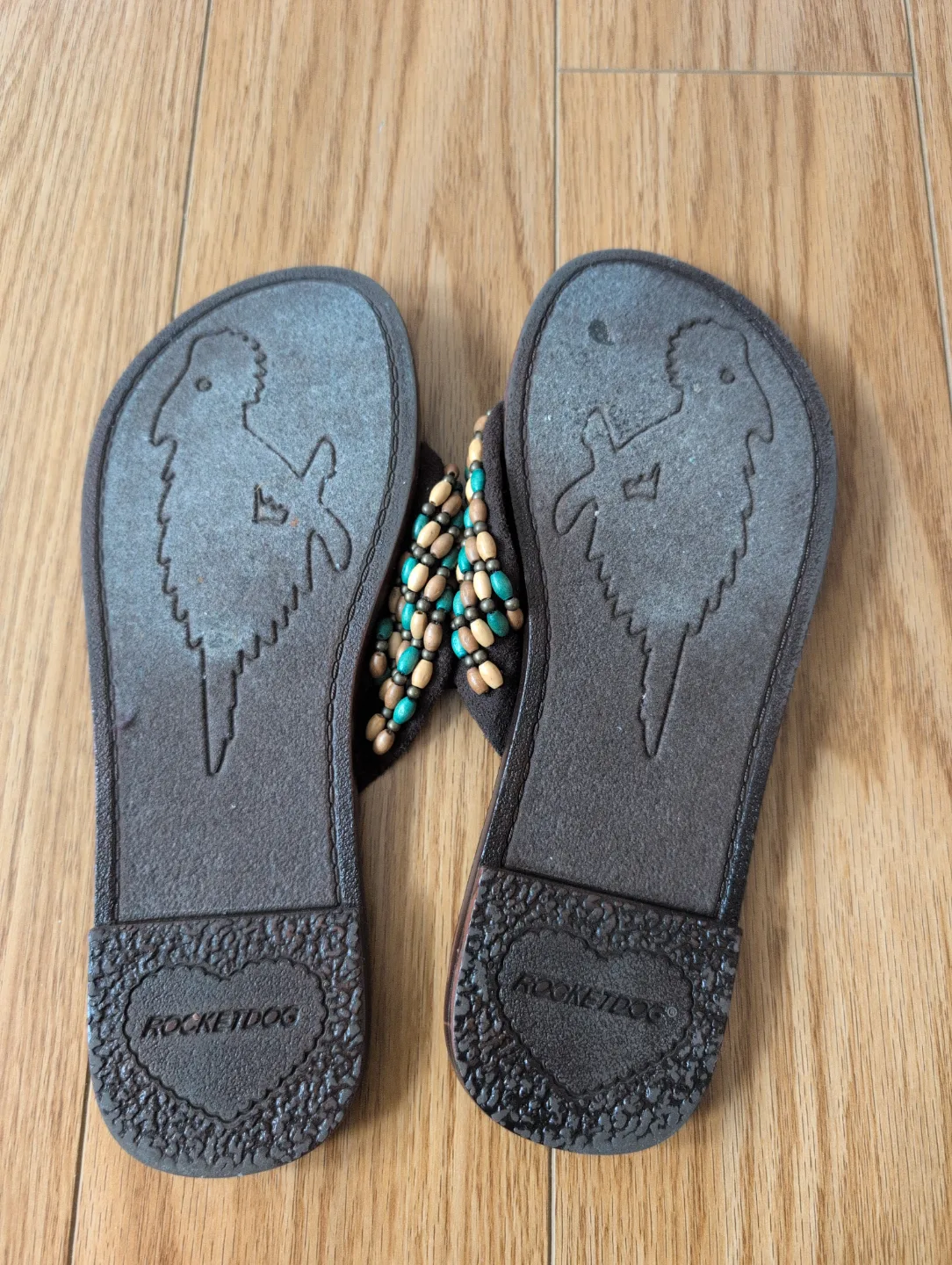 🏒  Women's Brown Beaded Sandals - size 8 image indicator(4)