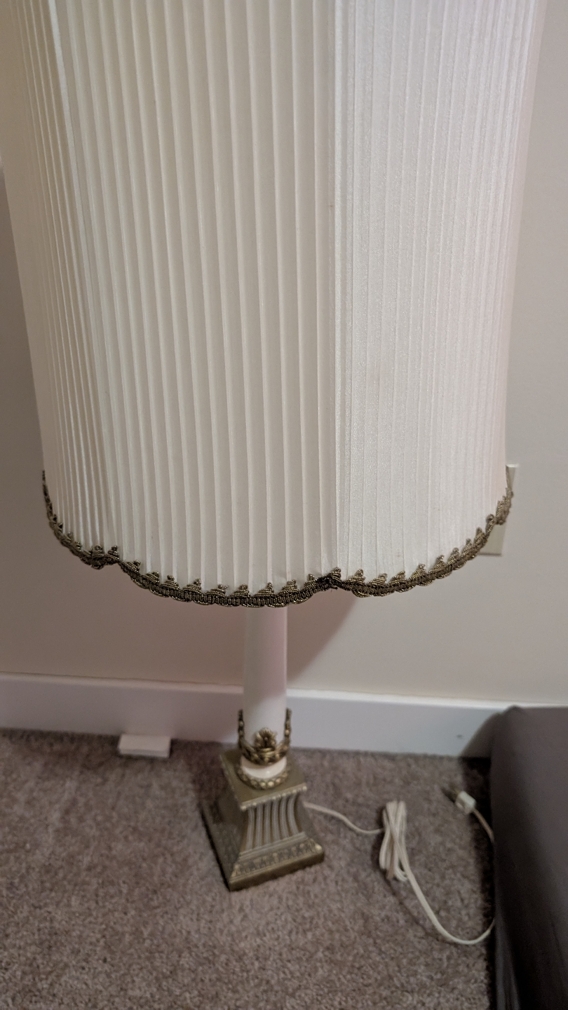 Vintage Table Lamp with Pleated Shade