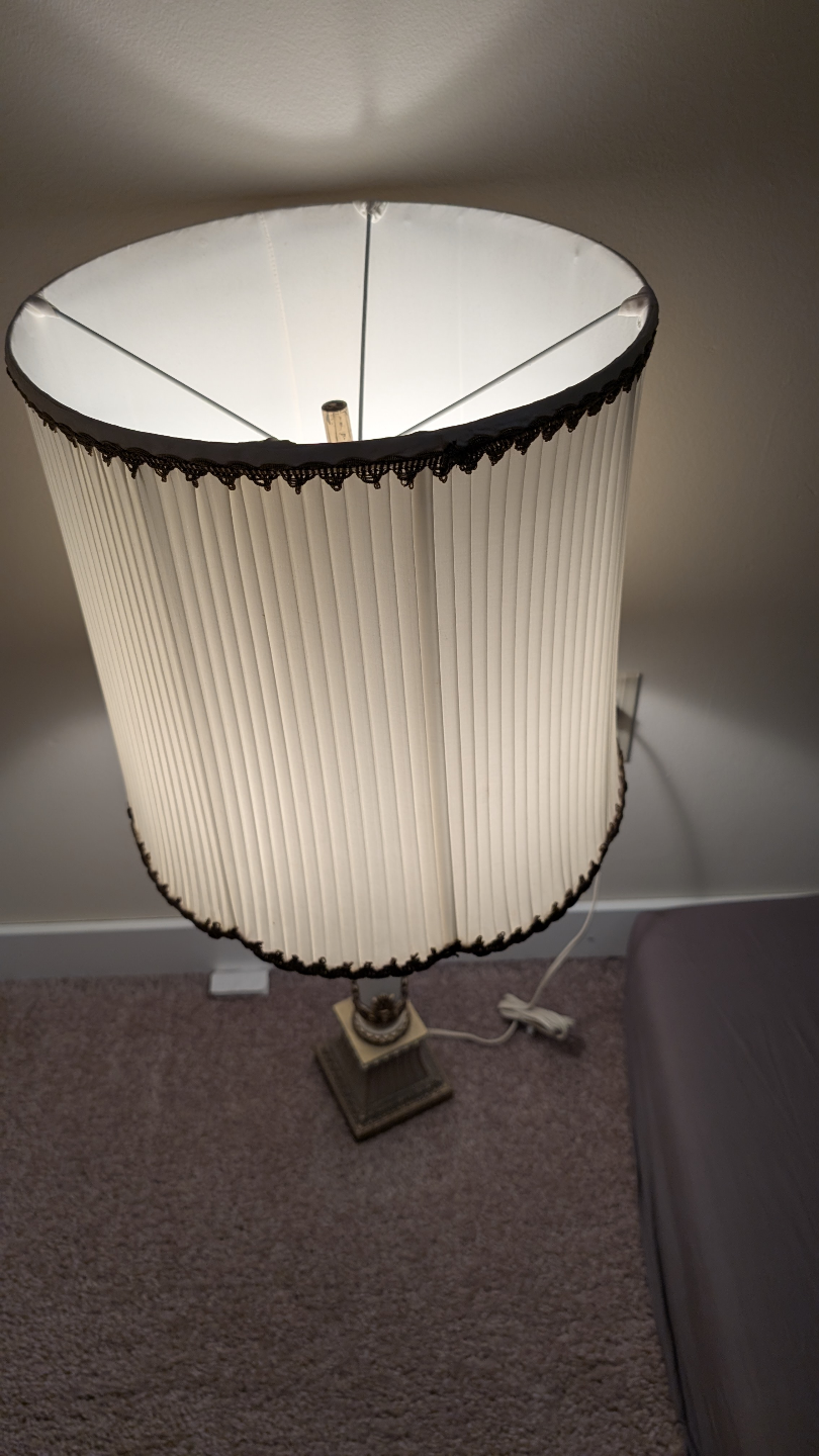 Vintage Table Lamp with Pleated Shade - photo 3