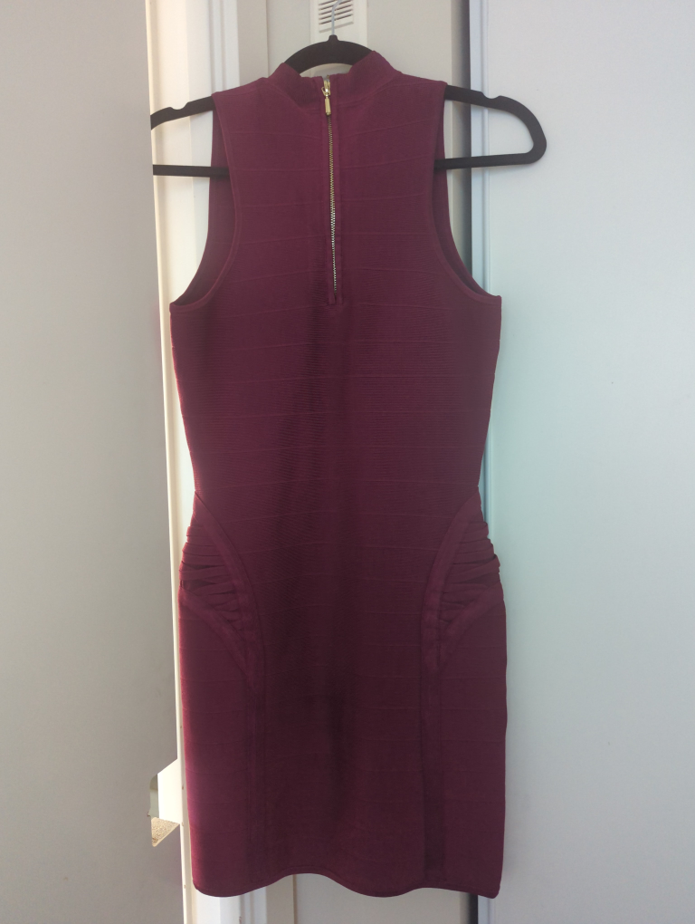 Burgundy GUESS bandage bodycon dress - photo 2