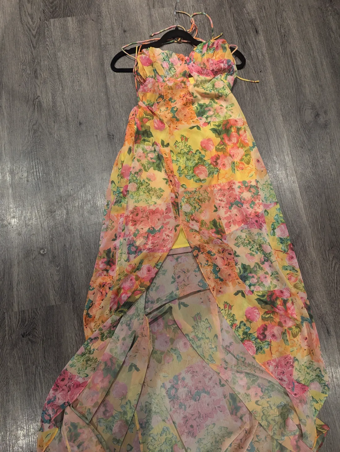 Floral Thigh Slit Maxi Sundress image indicator(5)