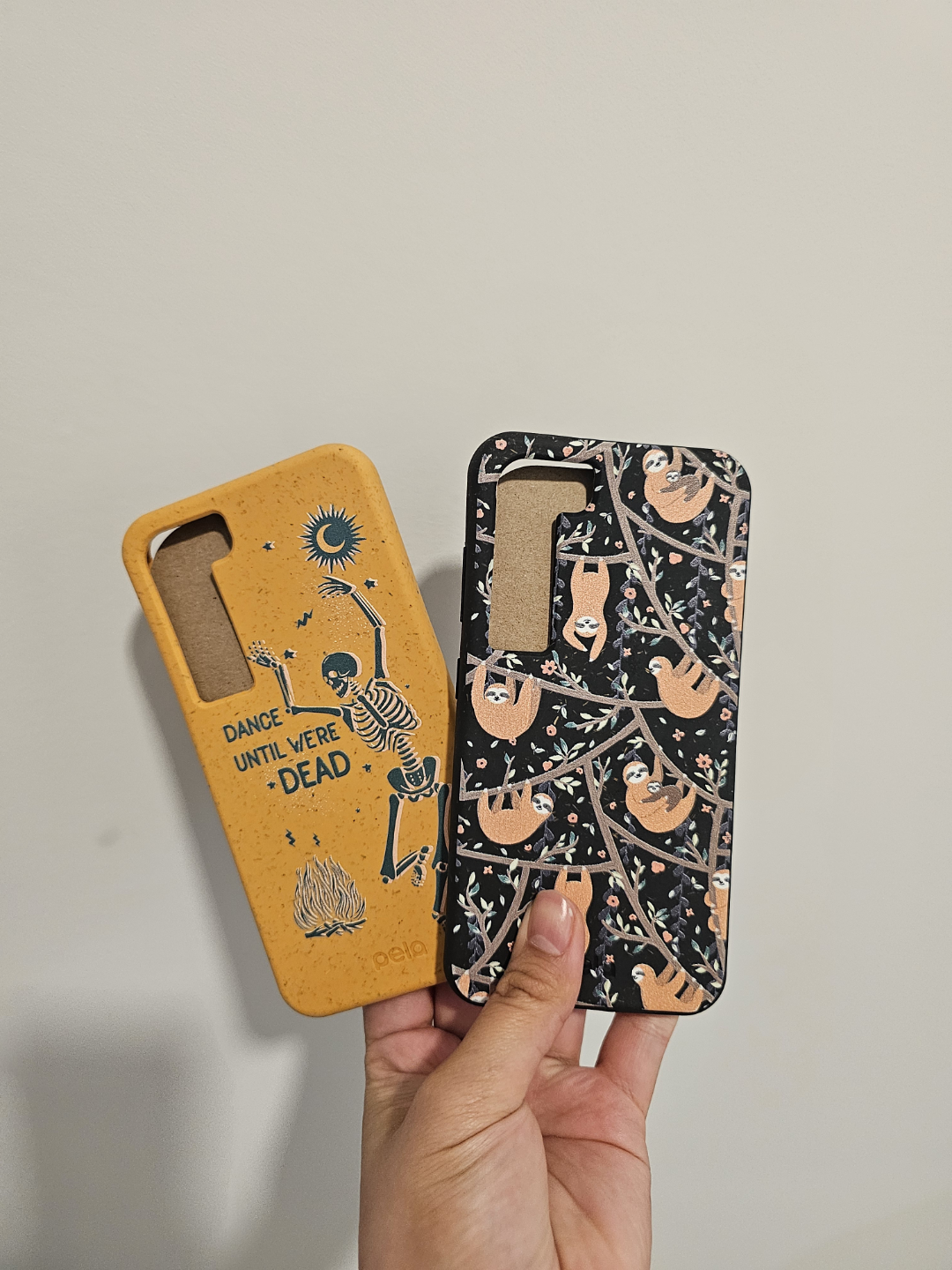 Two Pela Phone Cases - Sloths & Dancing Skeleton