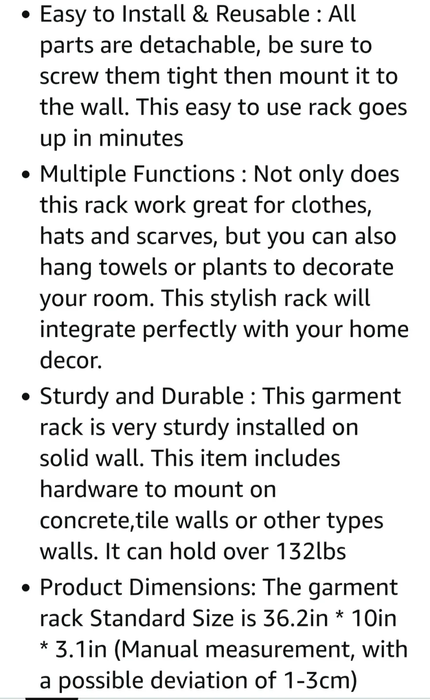 Wall Mounted Garment Rack, Black Industrial Pipe Style. image indicator(10)