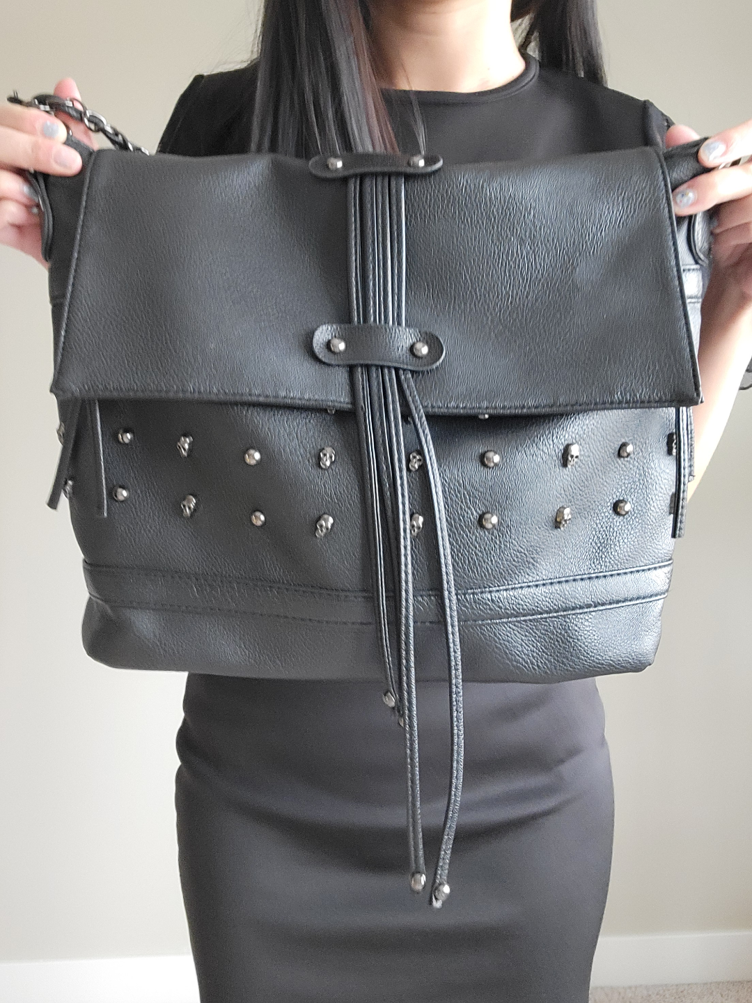 Black Studded Shoulder Bag