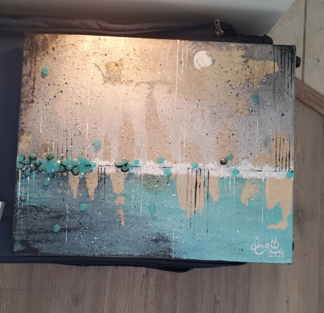 Turquoise and Gold Painting - photo 2