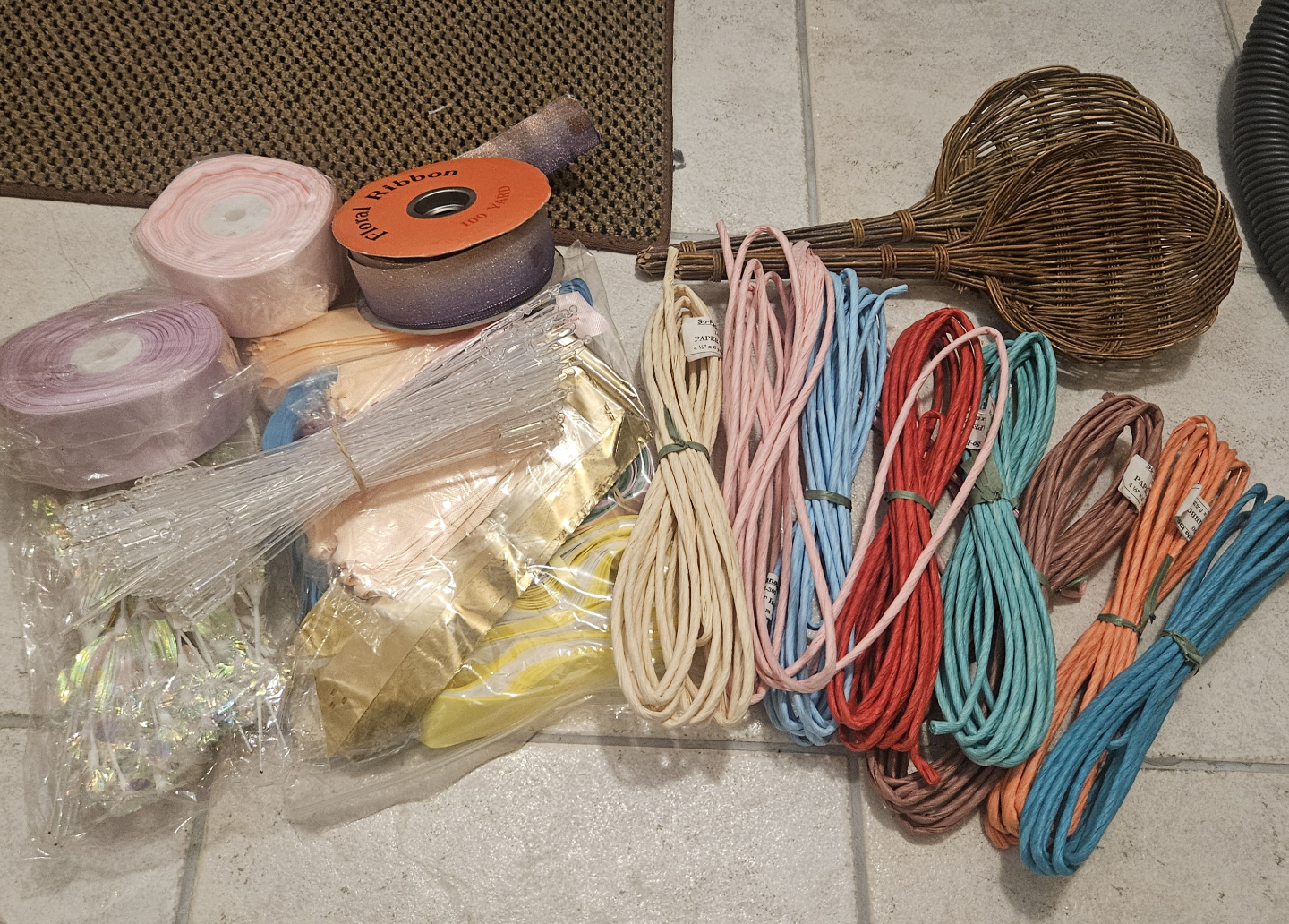 Craft Supplies Bundle: Ribbons, Twine, and Yarn
