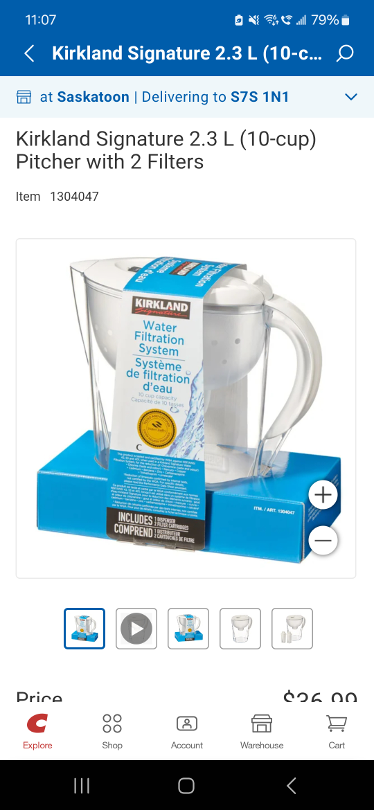 Kirkland 2.3L Pitcher with 2 filters - photo 5
