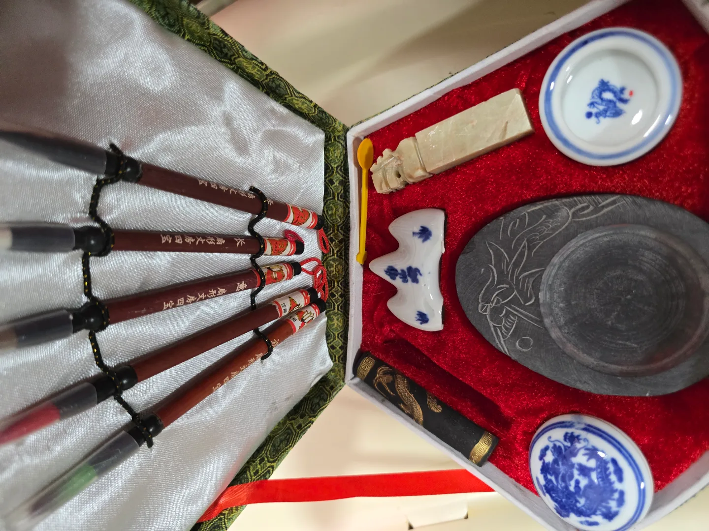 Chinese Calligraphy Set with Inkstone and Painting image indicator(2)